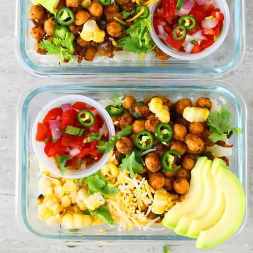 Chickpea Burrito Bowl Meal Prep | KITCHEN @ HOSKINS