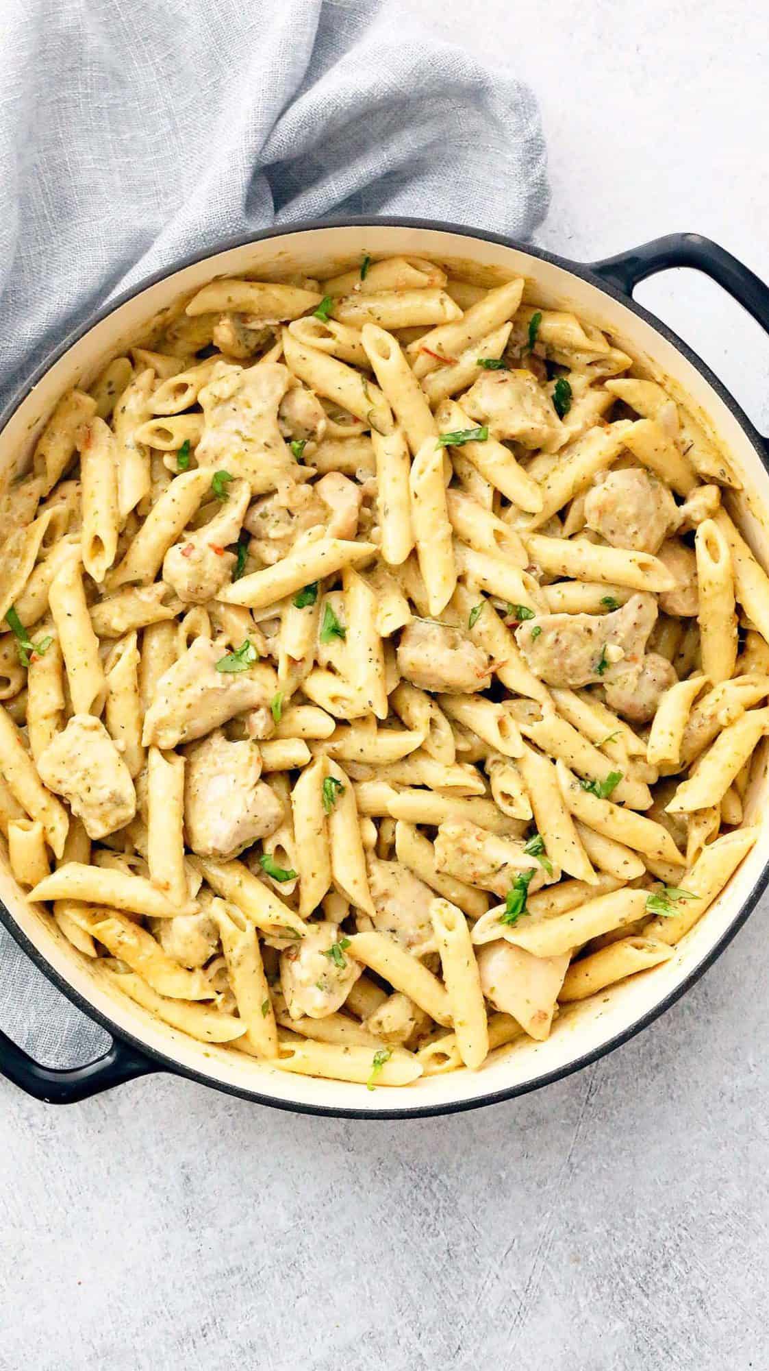 Creamy Chicken Pesto Pasta | Kitchen At Hoskins
