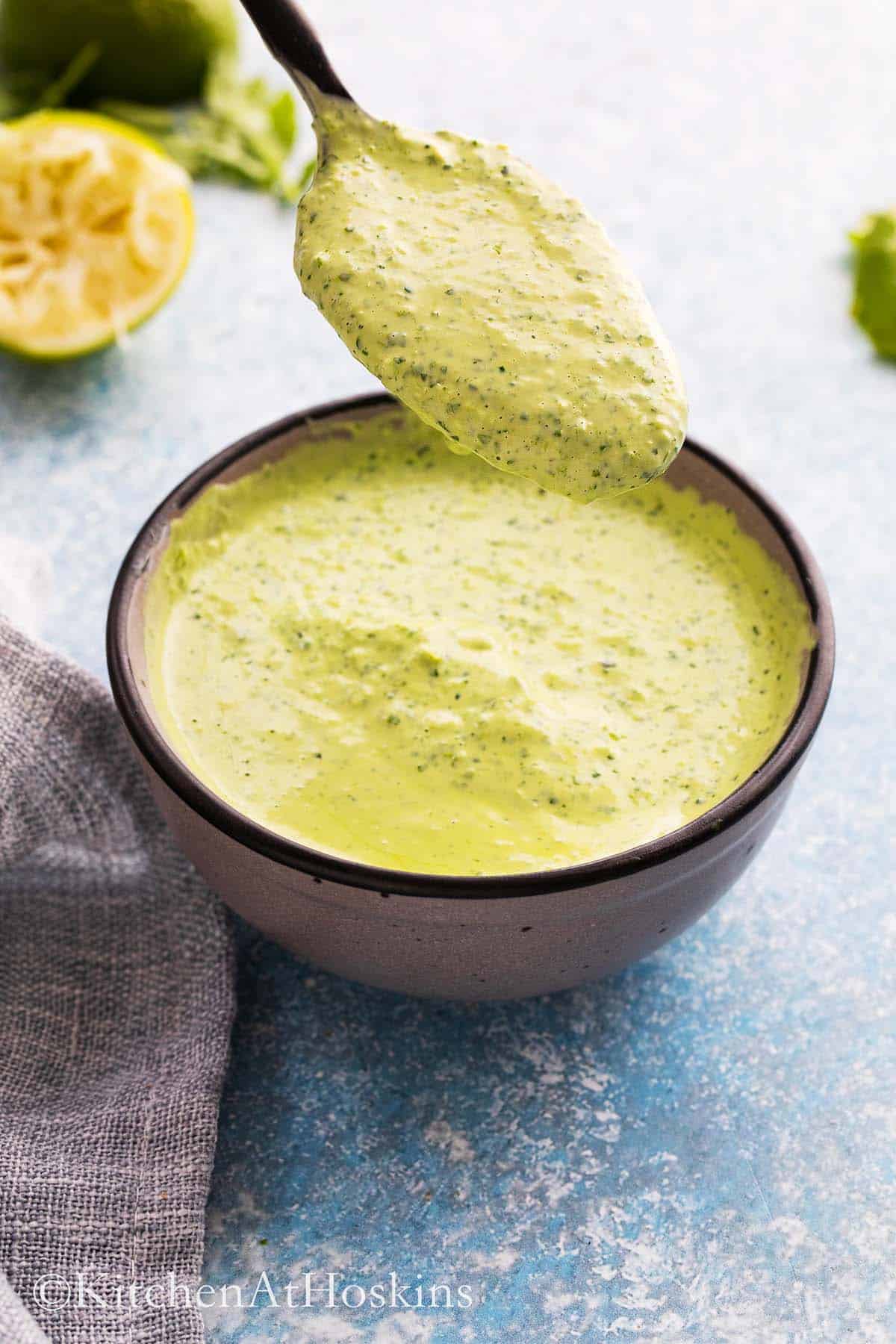 Cilantro and Mint Sauce (Creamy!) - That Spicy Chick