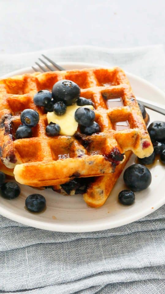 Buttermilk Blueberry Waffles | Kitchen At Hoskins