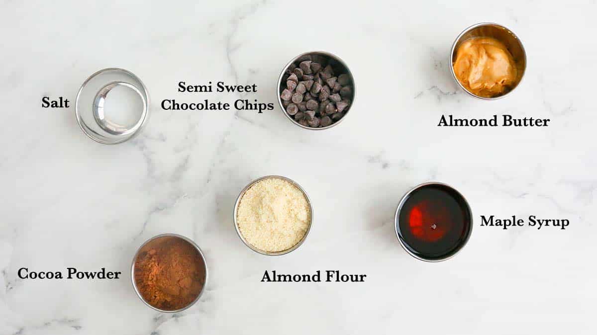 ingredients needed to make brownie bites.