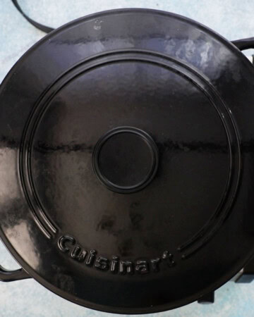 one covered black skillet.